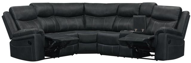 Albany Industries Jackson 3-Piece Gray Manual Reclining L-Shape Sectional-1
