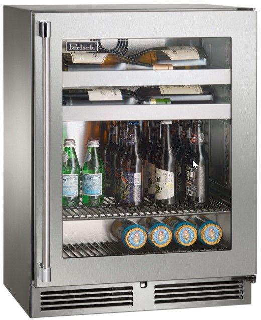 Perlick® Marine & Coastal Series 24" 3.1 Cu. Ft. Panel Ready Glass Door Built-In Beverage Center-0