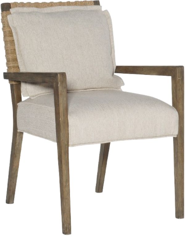 Hooker® Furniture Sundance Cliffside/Zuri Cream Woven Back Dining Arm Chair-0