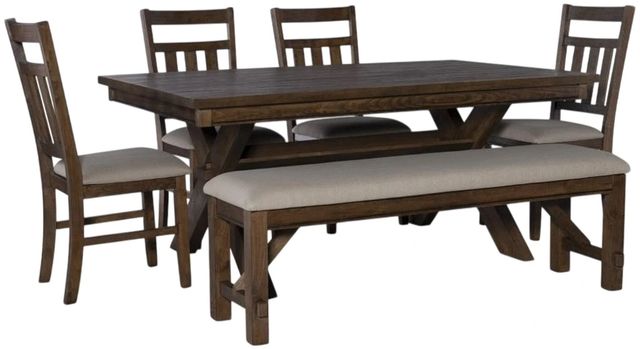 Powell® Turino 6-Piece Gray/Rustic Umber Dining Set-0