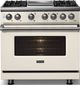 Viking® 5 Series 36" Pure White Pro Style Dual Fuel (LP) Range with Polished Chrome Trim-2