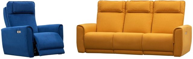 Elran Rikki Yellow Power Reclining Sofa-1