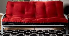 Furniture of America® Plosh Red and Black 8" Futon Mattress with Inner Spring