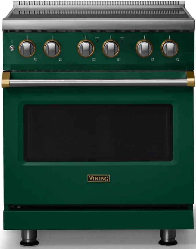 Viking® 5 Series 30" Ivy Pro Style Induction Range with Brushed Brass Trim-0