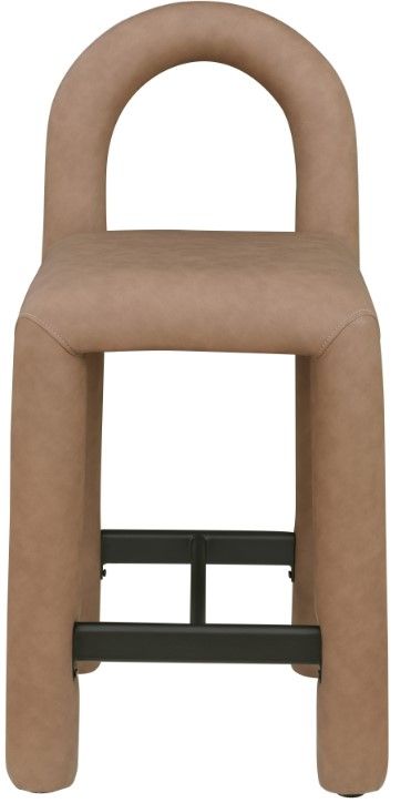 Meridian Furniture Amari Brown Vegan Leather Upholstered Counter Stool-1