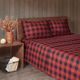 Olliix by Woolrich Red/Black Buffalo Check California King Flannel Cotton Sheet Set-4