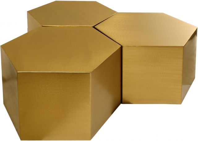 Meridian Furniture Hexagon Brushed Gold Coffee Table-0