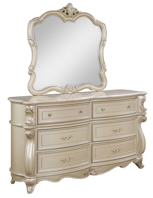 New Classic® Home Furnishings Monique Champagne Dresser and Mirror-0