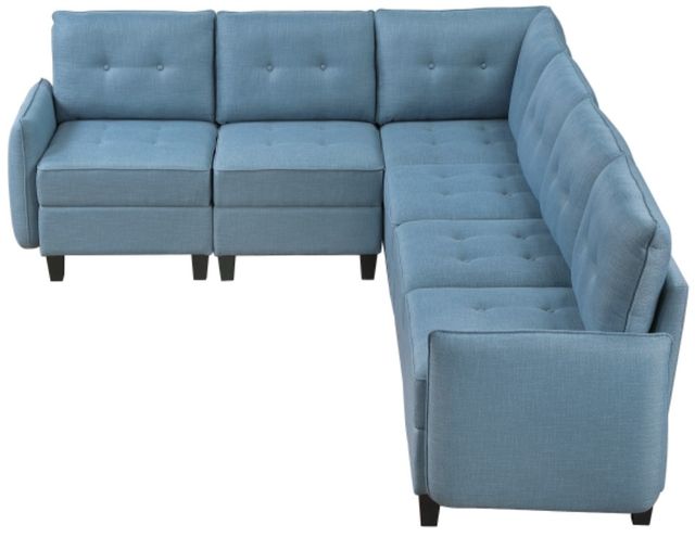 Homelegance® Garren 6-Piece Blue Modular Sectional with Storage-3