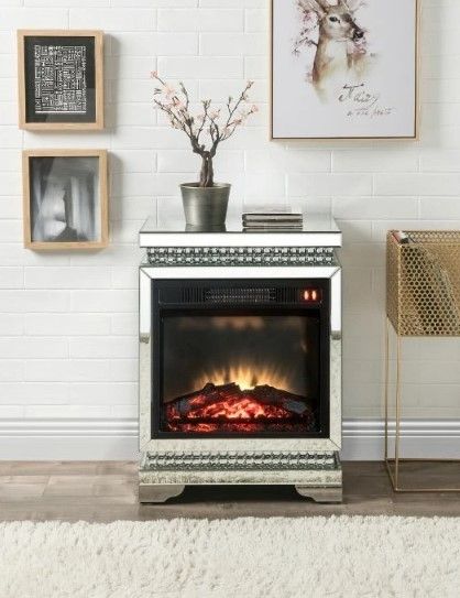 ACME Furniture Lotus Mirrored Fireplace-3