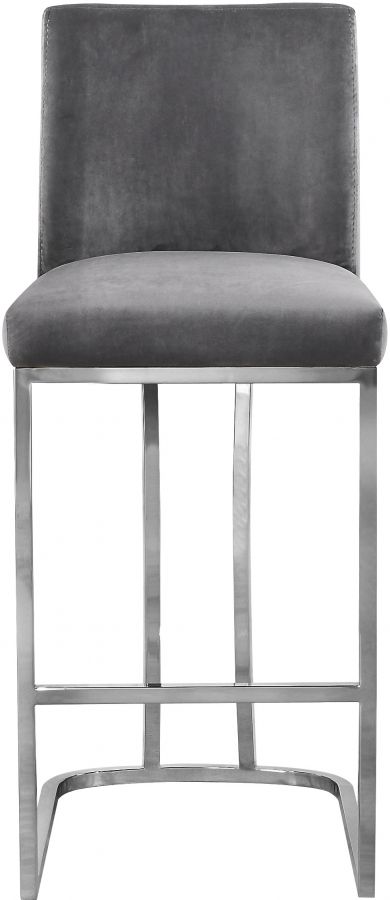 Meridian Furniture Heidi Gray Velvet Counter Stool-3