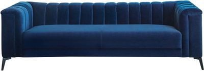 front view of the Coaster® Chalet Blue Tuxedo Arm Sofa Blue