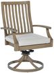 Signature Design by Ashley® Rainier Ranch 2-Piece Beige/Brown Aluminum/Nuvella Outdoor Swivel Chair-2