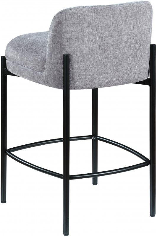 Meridian Furniture Burton Gray Chenille Bar/Counter Stool-3