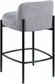 Meridian Furniture Burton Gray Chenille Bar/Counter Stool-3
