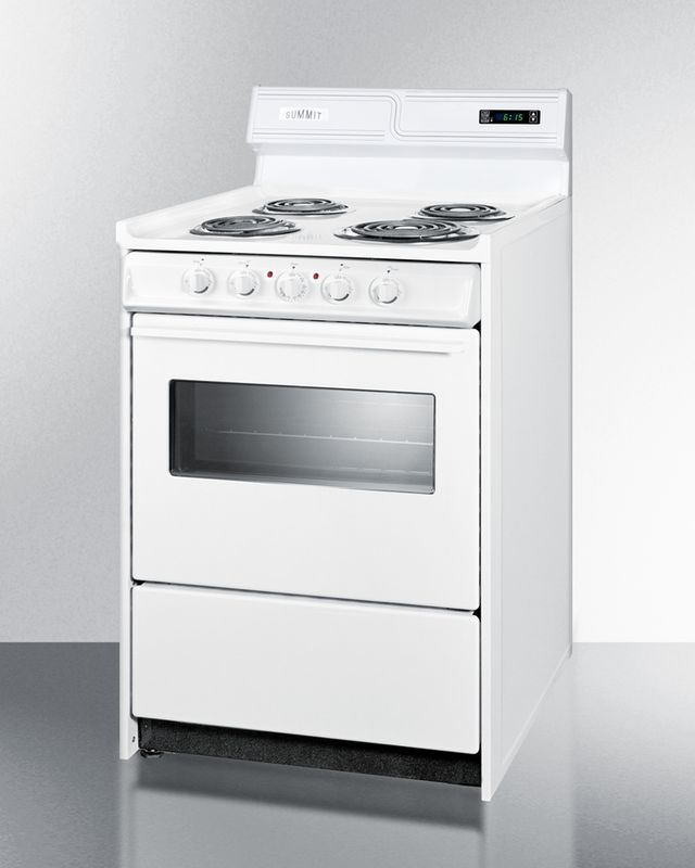 Summit® 24" White Freestanding Electric Range-1