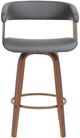 Armen Living Topanga Gray/Walnut Swivel Bar Stool-1