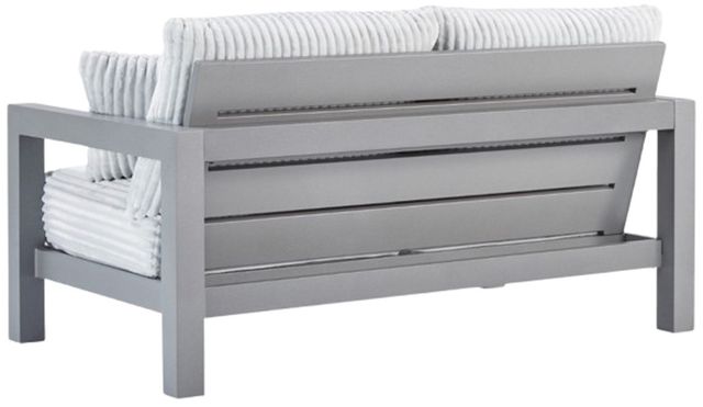 Signature Design by Ashley® Moonlight View Gray Aluminum/Fabric Outdoor Loveseat-2