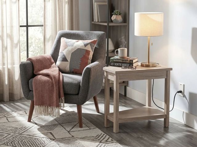 Sunny Designs™ Wheat Chairside Table with Power Strip-1