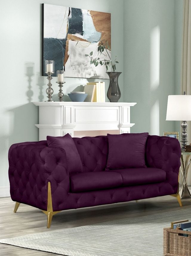 Meridian Furniture Kingdom Purple Velvet Loveseat-1