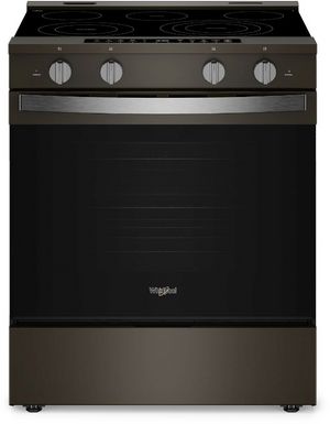 Whirlpool 30" Black-on-Stainless Slide In Electric Range