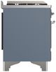 Ilve® Majestic III 60" Blue Gray Pro Style Dual Fuel Natural Gas Range with Griddle and Chrome Trim-4