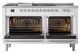 Ilve® Nostalgie II Noblesse 60'' White Pro Style Dual Fuel Range with Chrome Trim-1