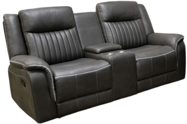 American Wholesale Furniture Eclipse Charcoal Manual Reclining Console Loveseat-0
