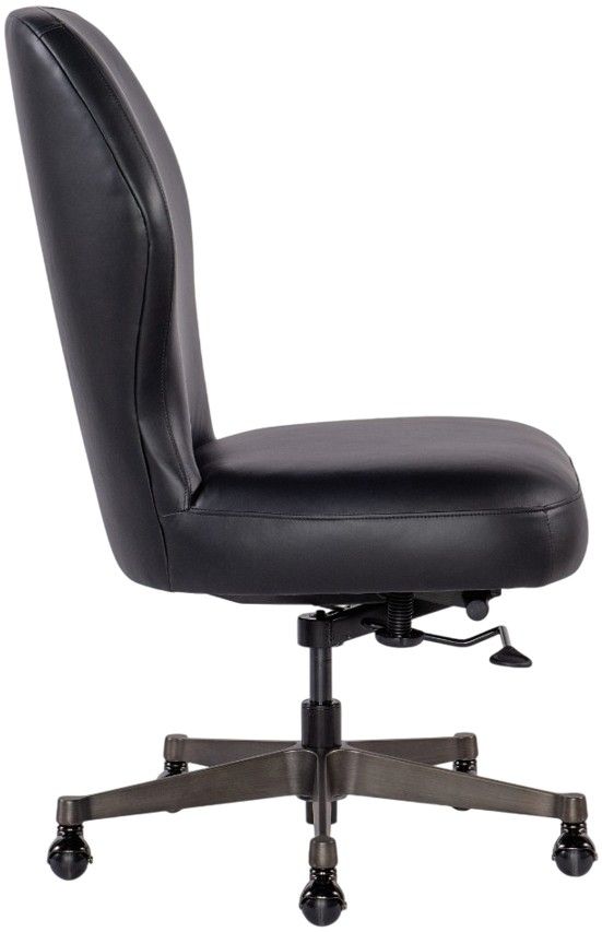 Hooker® Furniture EC Bali Charcoal Leather Executive Swivel Tilt Chair-2