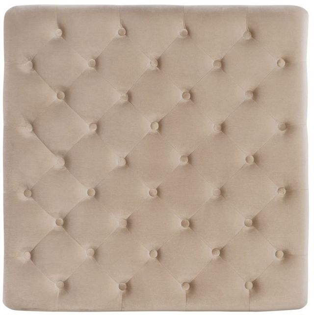 Linon Isabelle Dark Walnut/Tan Ottoman-2