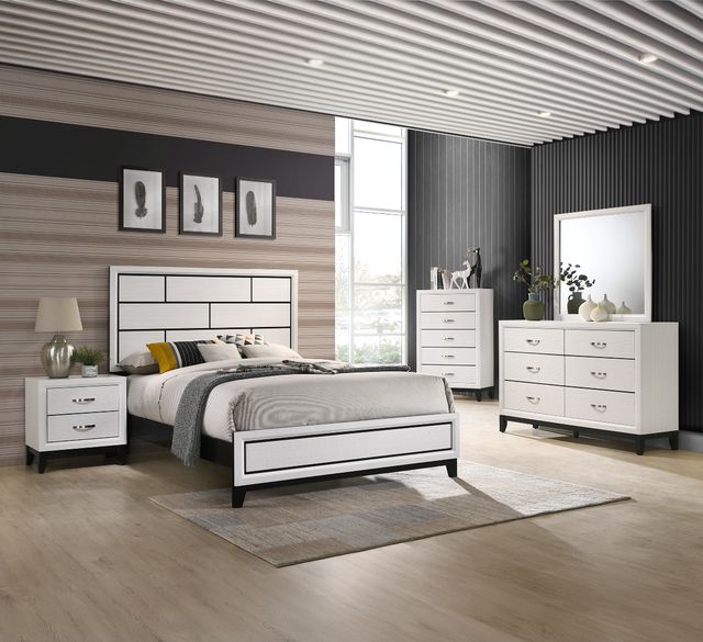 Crown Mark Akerson Chalk King Panel Bed-2