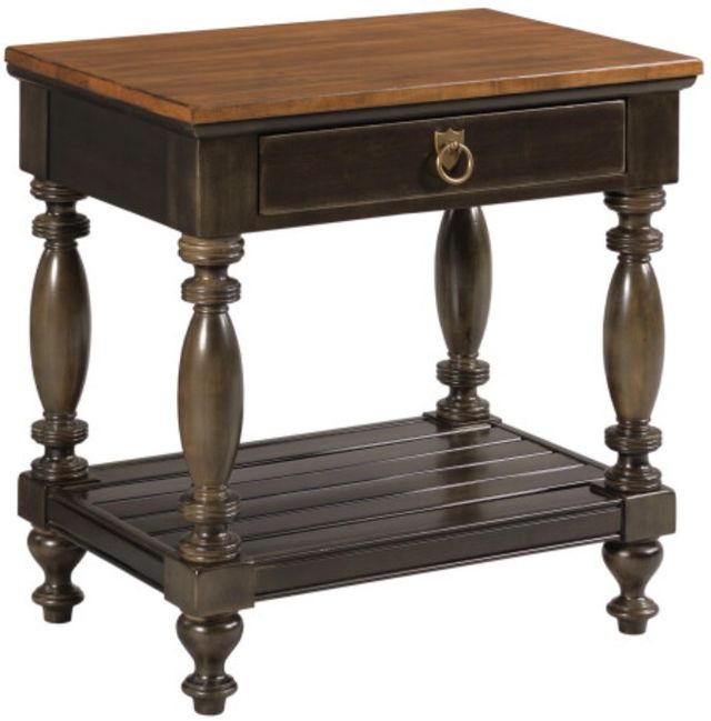 Kincaid® Bridgetown Warren Black/Heritage Maple Bedside Table-0