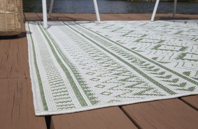 Signature Design by Ashley® Kierick Green/Cream 8'x10' Large Area Rug-2