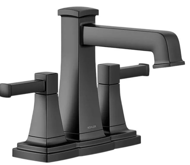 KOHLER® Riff® Matte Black Centerset Bathroom Sink Faucet-0