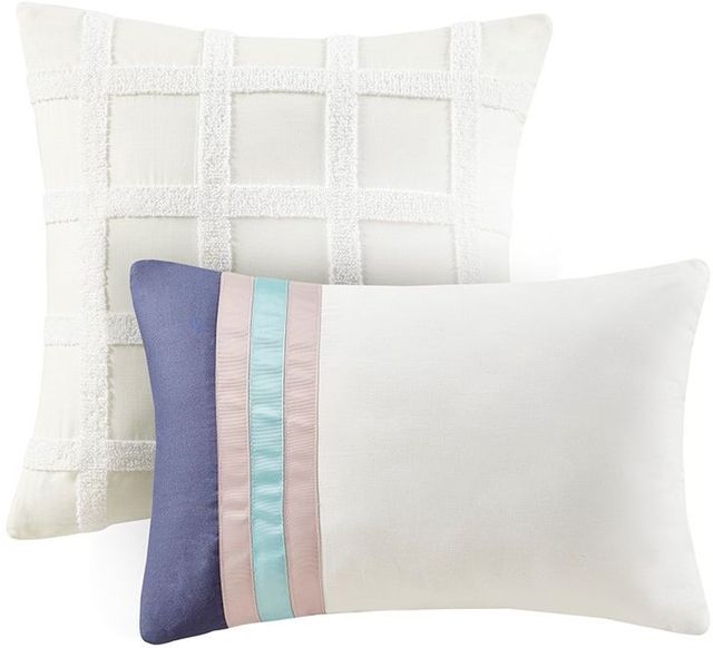Olliix by Urban Habitat 5 Piece Aqua Full/Queen Auden Cotton Jacquard Comforter Set-1