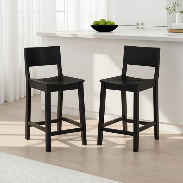 Linon Kentucky 2-Piece Black Counter Stool Set-1