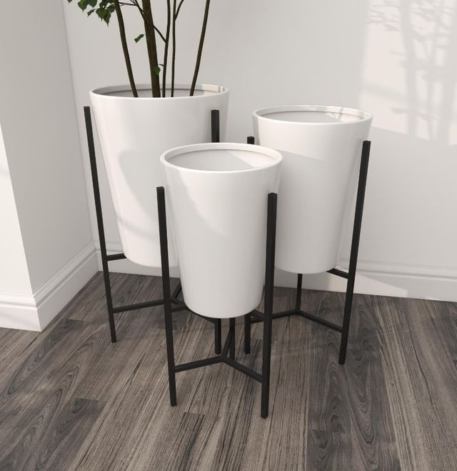 Deco Marche 3-Piece Black/White Planter Set-3