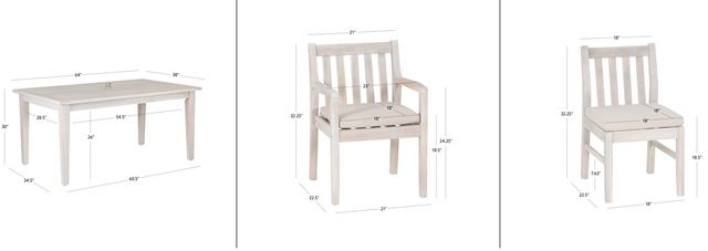 Linon Svana 7-Piece Natural Fabric/Wooden Outdoor Dining Set-2