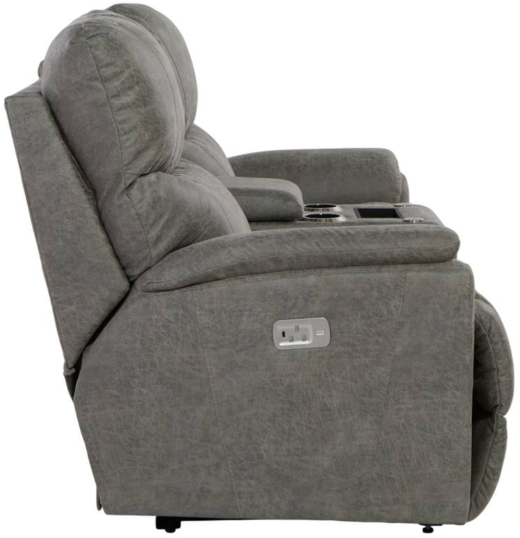 レオナール Trouper Power Reclining Loveseat w/ Headrest & Console | La