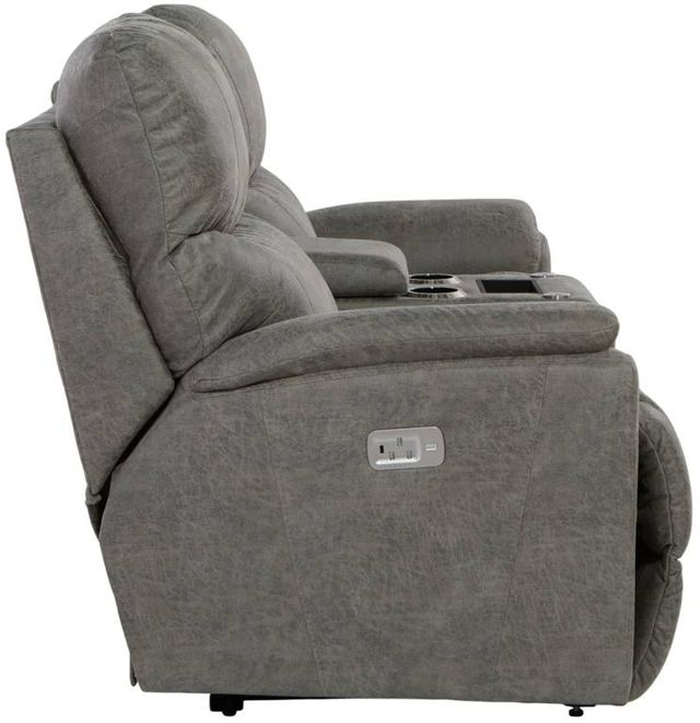 La-Z-Boy® Trouper Charcoal Power Reclining Loveseat with Console, Headrest, and Lumbar-3