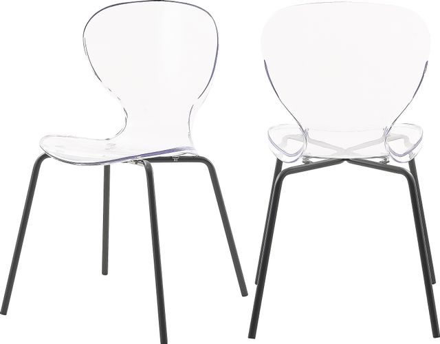 Meridian Furniture Clarion Clear/Matte Black Dining Chair-3