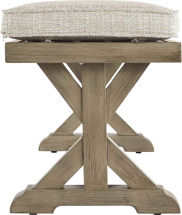Clearance Signature Design by Ashley® Beachcroft Beige Bench with Cushion-3