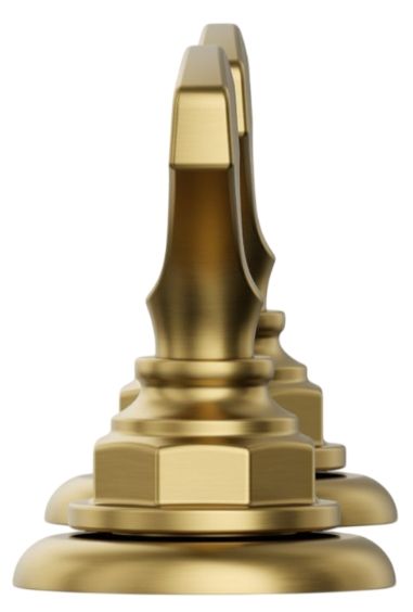 KOHLER® Artifacts® Vibrant Brushed Moderne Brass T-Handle Bathroom Sink Faucet Handles-2