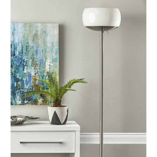 Adesso® Jessica Brushed Steel 300W Torchiere-1