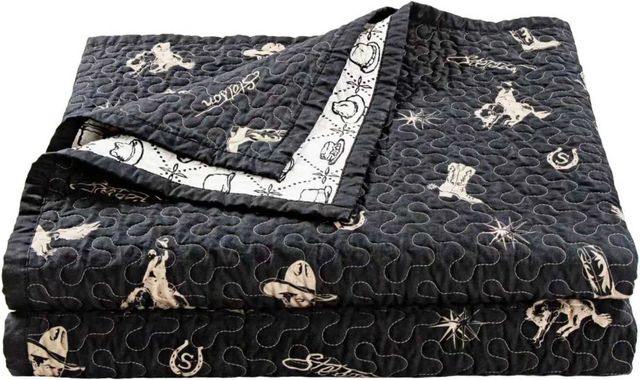HiEnd Accents Conversation Reversible 3-Piece Deep Black/Warm Cream King Bedding Bundle-2