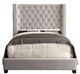 Furniture of America® Mirabelle Ivory Queen Upholstered Panel Bed-0
