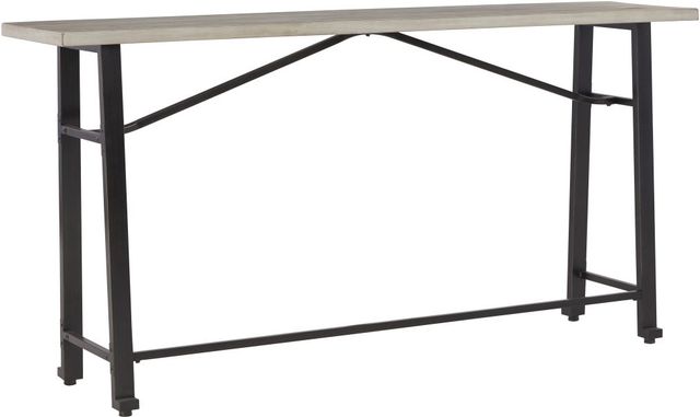 Signature Design by Ashley® Karisslyn Whitewash Long Counter Table with Black Trestle Base -2
