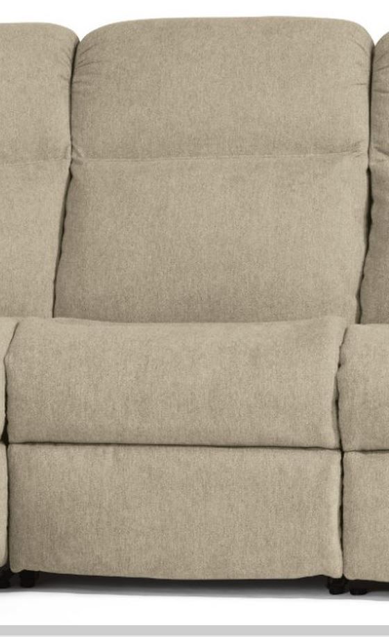 Flexsteel® Davis Taupe Armless Power Recliner with Power Headrest-0