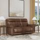 Flexsteel® Alexander Khaki Brown Power Reclining Loveseat with Console, Power Headrest and Lumbar-1