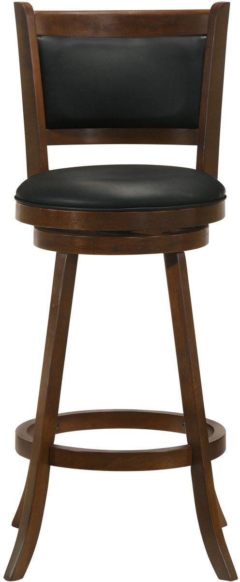 Coaster® Broxton 2-Piece Chestnut/Black Upholstered Swivel Bar Stools-2